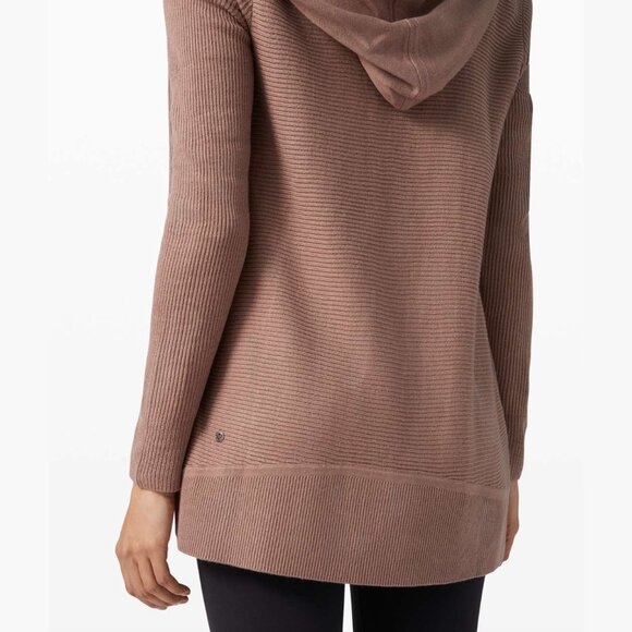 Lululemon Sundown Sweater Wrap Soft Sand Hooded Cardigan - Picture 3 of 8